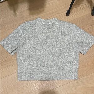 Abercrombie Gray Short Sleeve Sweater Knit Top